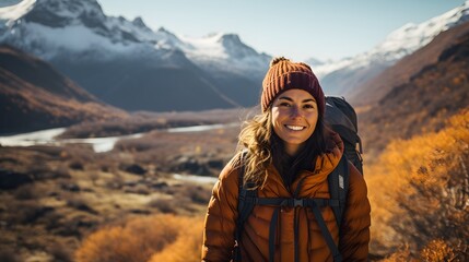 Nordic Expedition: Young Filipino Woman Hiking Through Norway to Greenland - obrazy, fototapety, plakaty