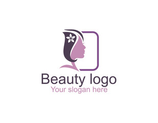 Beauty logo with woman inside circle style and business card design template, flower, logo, woman, Premium Vector