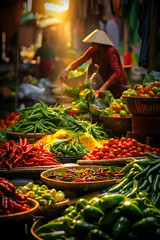 Vegetables in a market