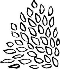 Grunge Chalk Leaves Hand Drawn Pattern