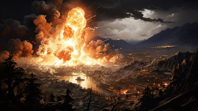 nuclear expolosion in town.Generative Ai