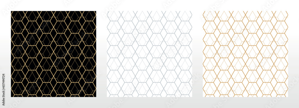 Wall mural set of abstract geometric patterns. seamless vector backgrounds. colored ornaments graphic modern pa
