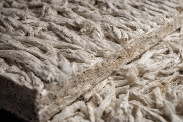 Intricate Macro Shot Revealing the Organic Fiber Texture of Cellulose Insulation Material