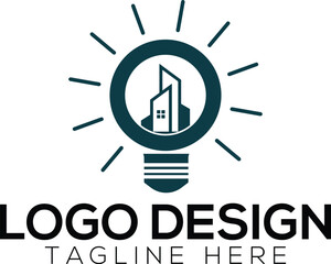 Real estate logo with bulb concept