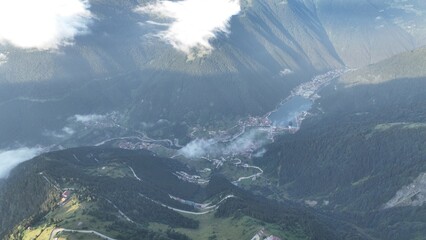 Beautiful lake landscape with cloud.