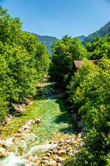 Naklejka premium Wanderung durch die wunderschönen Berchtesgadener Alpen zum Watzmann - Berchtesgaden - Bayern - Deutschland