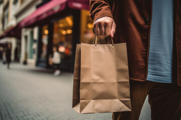 Person holding a shopping bag