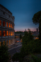 Colosseum in the evening, Colosseo, Roma, Rome, Italy 