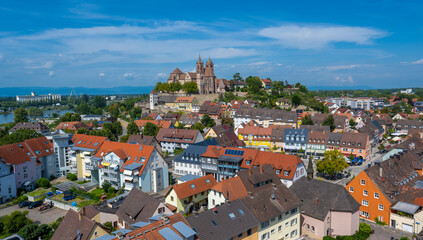 View from Eckhartsberg onto the historic centre with the Roman minster of St. Stephan, Breisach am...