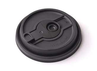 Black plastic takeaway coffee cap