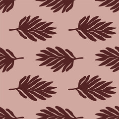 Tropical leaves seamless pattern. Floral backdrop. Matisse inspired decoration wallpaper. Simple organic shape background