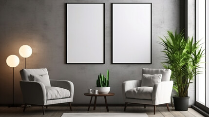 Empty Frames on a  Wall. Generative Ai