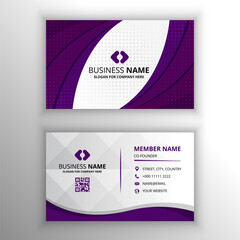 Abstract Elegant Gradient Purple Business Card With Curves