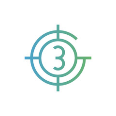 countdown gradient icon