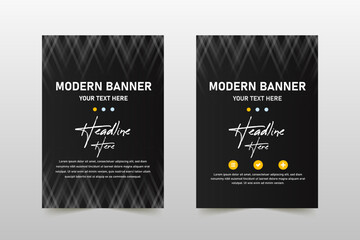 Abstract Lighting Black Business Banner Template With Lines
