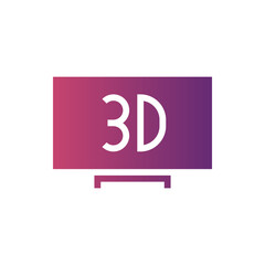 screen flat gradient icon