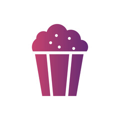 popcorn flat gradient icon