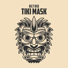 Retro Tiki Mask vector Stock Illustration