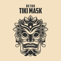 Retro Tiki Mask vector Stock Illustration