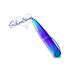 the bright gradient flat blue and violet school pen