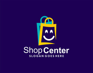 Creative modern abstract eCommerce logo design, colorful gradient online shopping bag logo design template
