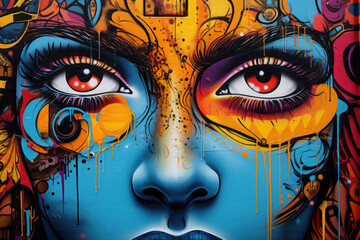 Urban Street Art Graffiti Colorfully Adorning City Walls