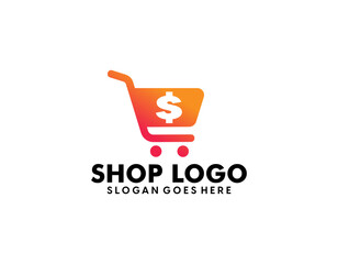 shop logo with bag icon for e commerce and store logo