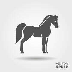 Horse outline icon. Outline icon with editable stroke