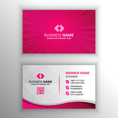 Abstract Pink Dotted Business Card Template