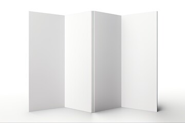 Vertical Double Gate Fold Brochure Mockup with 8 Blank Pages for Presentation Design - 4 Panels, Folded, Semi-folded, Front and Back Side, AR 3:2: Generative AI