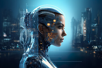 Futuristic Artificial intelligence AI (Gnerative AI)