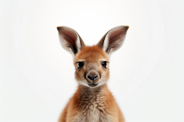 a kangaroo standing up with its head turned