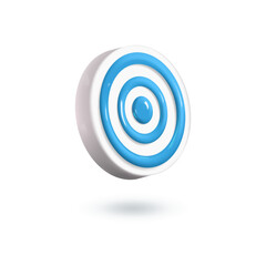 3d target icon. Vector 3d illustration in cartoon plastic minimalistic style. Marketing time concept. EPS 10