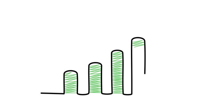 growth chart. profit increase. 4k video illustration.