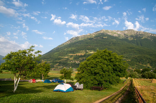 Camping in the Plav Valley in the mowed meadows in Montenegro © isabela66