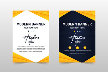 Obraz premium Abstract Vector Yellow and Blue Minimal Banner Template