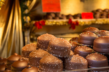 chocolate christmas cookies with white sprinkles