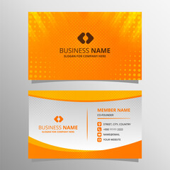 Fototapeta premium Abstract Yellow Dots Business Card Template With Abstract Lines