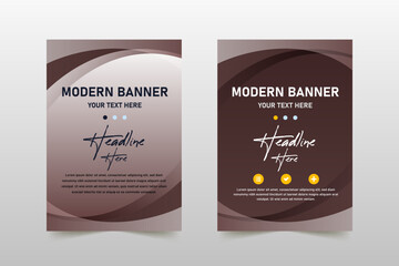 Beautiful Brown Curved Business Banner Template