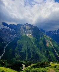 Fototapeta premium landscape with clouds and mountains