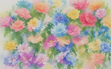 watercolor background with flowers