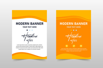 Beautiful Yellow Curved Business Banner Template