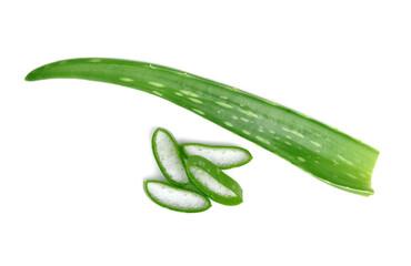 Aloe vera fresh leaf isolated on white background