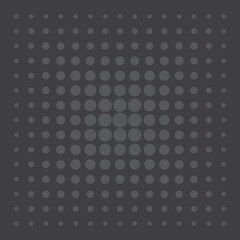 Grey comic vector pattern dots on black background