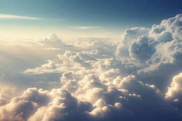 The breathtaking view of clouds from an airplane window