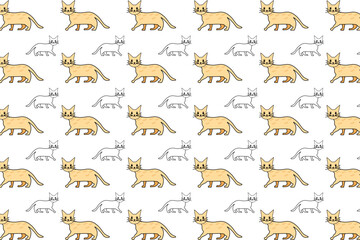 Flat Cat Animal Pattern Background