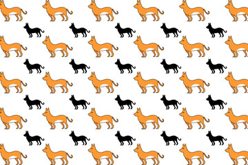 Flat Dog Animal Pattern Background