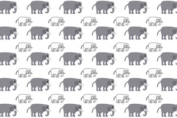 Flat Elephant Animal Pattern Background