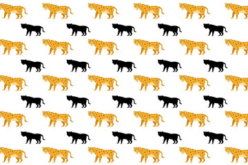 Flat Leopard Animal Pattern Background
