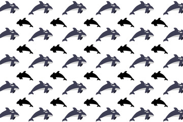 Flat Orca Animal Pattern Background